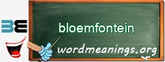 WordMeaning blackboard for bloemfontein